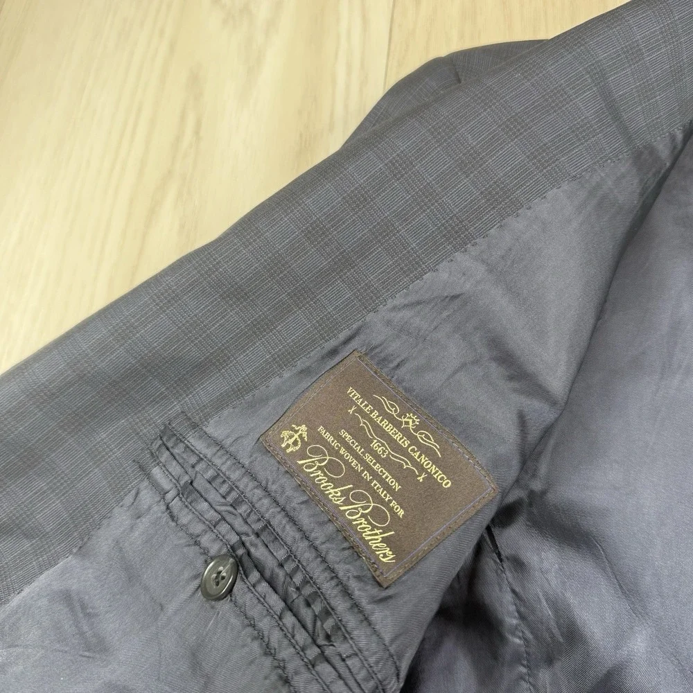 Brooks Brothers 1818 Regent Vitale Barberis Canonico Plaid Blazer Jacket Sz 46L